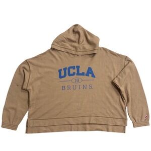 League 91 UCLA Bruins Thermal Hoodie Tan Waffle Knit Cropped Pullover Medium